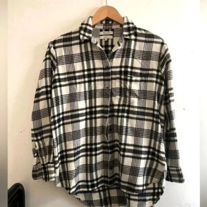Madewell Flannel Oversized Ex-Boyfriend Shirt‎ in Romana Plaid XS